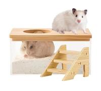 Hamster Sand Bath Box - Small Pet Bathroom, Wooden Cleaning Habitat | Multifunctional Functional Sand Baths - Spacious Material Design 290g