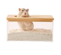 Hamster Sand Bath Box - Small Pet Bathroom, Wooden Cleaning Habitat | Multifunctional Functional Sand Baths - Spacious Material Design 290g