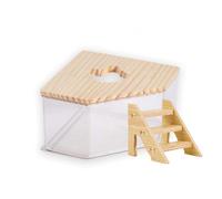 Hamster Sand Bath Box, Transparent Pentagon Digging Container - Large Dust Bath & Play Sandbox for Dwarf & Syrian Hamsters, Cage Accessories