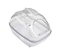 Hamster Sand Bath - Clear Chinchilla Bathtub, Gerbil Small Animal Cleaning Container, Portable Durable Transparent Bathing Box | Pet Grooming Sandbox With Lid For Dwarf Hamsters Mice Degus