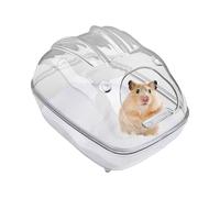 Hamster Sand Bath Container - 6 Inch Clear Cage | Polystyrene Pet House - Detachable Transparent Box for Small Animals Like Gerbils, Chinchillas, and Golden Hamsters Providing Safe Sand Bath Fun