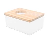 Hamster Sand Bath Container, Acrylic Shower and Digging Room Litter Box for Mice Lemming Gerbils, Rectangle (A)