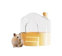 Hamster Sand Bath Container Box Large Space Hamster Bathtub Digging Sand Container for Pygmy, Chinchilla, Rats, Mice, Gerbils, Other Small Animal (Yellow)