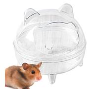 Hamster Sand Bath Container | Fully Transparent Splash-Proof Bathtub Detachable Small Pet Bathroom Anti-Spill Design with Wide Field of View | Compact Hygiene Accessory for Cage or Habitat Use