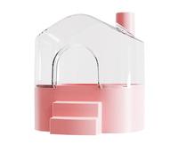 Hamster Sand Bath Container, Large Transparent Sandbox, Small Animal Habitat, Cleaning and Playing Space, Comfortable Design, for Exploring, Hiding, Sleeping, 7.28x6.93x6.77 inches