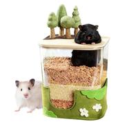Hamster Sand Bath Container - Small Animal Habitat, Chinchilla Dig Box | Transparent Enrichment Sand Play Area, Pet Cage Activity Training Box For Stress Relief Exercise Playpen Living Room Setup