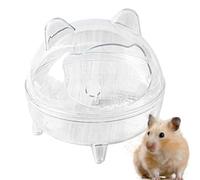 Hamster Sand Bath Container - Small Animal Sand Container, Hamster Dust Containers, Anti-Spill for Bath with Golden Bear, Field of View Completely Tr