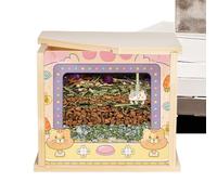 Hamster Sand Bath Container, Small Pet Shower Room, 7.48x5.91x6.38 Inches, Cage Accessories, Dust Small Animals, Visible Habitat Decor for Lemming, Hedgehog, Chinchilla