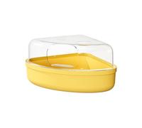 Hamster Sand Bath Container, Transparent Plastic Bathing Box and Toilet for Hamsters, Gerbils, and Small Pets(S,Yellow)