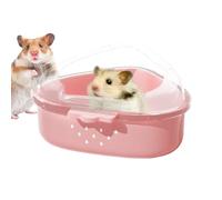 Hamster Sand Bath Container,Transparent Top Large Hamster Bathroom - Small Animal Litter for Cleaning Grooming Toilet Lemming Gerbil Bathroom Sleeping Hiding Exploring Playing