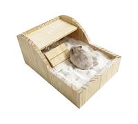 Hamster Sand Bath Container, Wooden Detachable Container | 4.92x8.11x11.61 Inches Hamster Bathing Box | For Small Pets Hamsters Gerbils Chinchillas Cage Indoor Home Bathroom Bedroom Living Room
