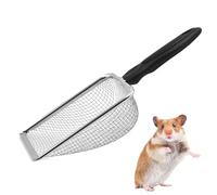 Hamster Sand Bath Scoop, Stainless Steel Sand Substrate Shovel Fine Mesh Metal Sifter Scooper, Pet Sift Shovel Litter Cleaning Tool for Cats Dogs Rabbits Reptile Terrarium(Sliver,Size:10.6inch)