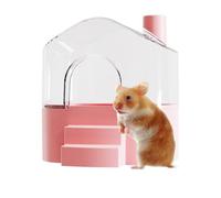 Hamster Sand Bath, Transparent Bath Box, Small Animal Sandbox, Cleaning Grooming Habitat, for Hamster Lemming Exploring Playing Hiding Sleeping Cage Accessories Indoor Use 18.5x17.6x17.2cm