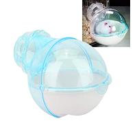 Hamster Sand Bathroom Plastic Small Pet Sand Bath Container Hamster Sandbox Sauna Room Toilet Bathtub Cage External Bathroom(Blue)