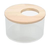 Hamster Sand Bathtub Spacious Round Transparent Acrylic for Pet Sand Bathing Area (Small)