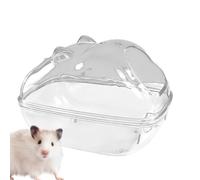 Hamster Sand Container - Clear Chinchilla Sand Tub, Small Animal Box, Durable Gerbil Body Cleaning Tool for Jack