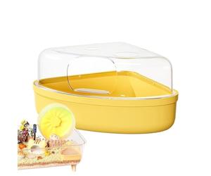 Hamster Sandbox - Clear Cute Cheese-Shaped Bathroom - Hamster cage accessories,For grooming baths play explore sleeping toilet home gerbil travel sand bath