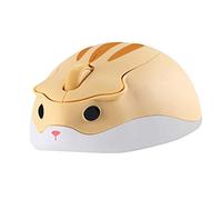 elec Space Wireless Mouse, Cute Optical Hamster Shape Mouse, 1200 DPI Noise Reduction, Ultra Portable Travel Mouse, 2.4 GHz with USB Unifying Receiver, for PC/Mac/Laptop, Kids Girl Gift (Yellow)