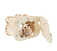 Hamster Skin - Pine + Hardware, 6.1x4.33x4.13in Hamster Maze Cozy Design | Wooden Shelter For Hamsters, Small Pets Shelter For Hamsters, Golden Bears, Gerbils, Rabbits,
