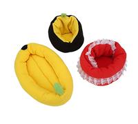 Hamster Sofa Mini Bed for Small Pets, Warm Flannel & Sponge Pet Cage Accessories, Round Banana Shape Small Animal Bed for Guinea Pigs Chinchillas Hedgehogs