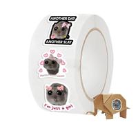 Hamster Stickers - 500pcs Weird Stickers,Sad Hamster Sticker | 10-Pattern Hamsters Decal Scrapbook Supplies |Water Bottle Sticker for Water Bottles Laptops Bicycles Skateboards Helmets, PVC