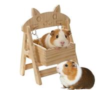 Hamster Swing Hammock - Toy for Small Animals Made of Buy-Safe Wood - Hamster Hiding Place as Hammock Suitable for Various Small Animals such as Gerbil, Mouse, Dwarf Chinchilla, Ferret and