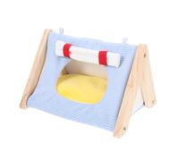 Hamster Tent Nest Ferret Indoor Rabbit Cage Rat Cage Outdoor Heated Cat House Bunny Cage Indoor Bed Linens Heated Cat House for outside Dog Cot Bed for Dogs Sky-blue Wooden