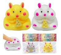 Hamster Toys 2 Pcs - Ultra Soft Stress Relief Toy, Cute hamster Style Squeeze Fidget Toys for Kids & Adults, Cartoon Kneading Sensory Gifts