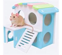 Hamster Toys, Blue Hamster House with Cozy Interior, Durable Hamster Bed for Small Pets, Comfortable Hamsters Hide for Cage Accessories