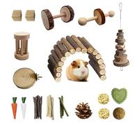 Hamster Toys Set,Guinea Pig Toys Small Animal Chewing Toy and Rat Cage Accessories, 16 Different,Hamster Small Animal Hideout ,Chinchillas, Gerbils, Rats, Rodents Teeth Care,Natural Molar Tools