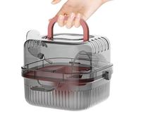 Hamster Transport Box, Double Layer, Ventilated Transport Box, Transport Cage for Travel, Guinea Pigs, Dwarf Hamsters, Mice, Chinchillas, Vet, Hiking