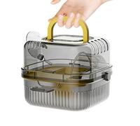 Hamster Transport Box with Wheel, Portable Box, Hamster Cage with Carry Handle for Guinea Pigs, Dwarf Hamsters, Mice, Chinchillas - for Veterinary Visits, Hiking