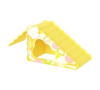 Hamster Trap Cheese Shape, Hamster Shelter, 2-in-1 Non-slip Landscape Toy for Nesting Gnawing Cage Enrichment