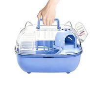 Hamster Travel Cage | Portable Cat Ear Style Small Animal Habitat Box PP Transparent Enclosure With Exercise Wheel Water Bottle House For Hamster Hedgehog Gerbil Mouse Travel Carrier Ind