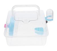 Hamster Travel Cage Portable Small Animal Carrier Case for Guinea Pig | Plastic Build, Observation and Escape Prevention, Feeding and Watering Accessories Included, Travel Use