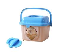 Hamster Travel Cage - Portable Storage Box with Sturdy Handle, Breathable and Safe Small Animal Carrier Easy to Clean and Lightweight | Veterinary Visit Outing Park House