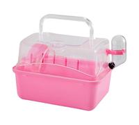 Hamster Travel Carrier - Outing Cage, Stackable Modular Case | Interlocking Corner Design, Water Bottle Holder Slot, House Insert, Shoulder Strap Included For Portable Small Animal