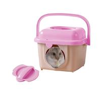 Hamster Travel Carrier | Portable Crate with Handle - Breathable Small Animal Cage - for Vet Visit Outing Gerbil Chinchilla Hedgehog Lizard