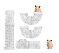 Hamster Tube Set 8 Pack Transparent Curved Pipe Pet Cage Tunnel DIY Creative Connection External Sports with Ventilation Holes for and Small Animals