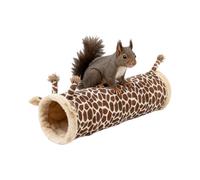 Hamster Tubes and Tunnels - Foldable Sleeping House - Warm Giraffe Design Rabbit Tunnel | For Dwarf Rabbit Hedgehog Ferrets & Cage Accessories for Small Animal Home