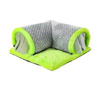 Hamster Tunnel Bed with Privacy Curtains | Detachable Playground for Hamster, Indoor Enrichment Exercise Fight Against Boredom Ferret Chinchilla Gerbil Hedgehog