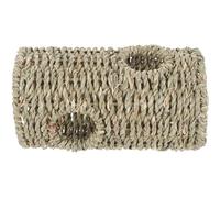 Hamster Tunnel Hideout Straw Rope Iron Rack 19.5x11x11cm | Chewable Distraction, Anti-Odor Design, Smooth No Burr Surface, for Mice and Dwarf Hamsters in Cage