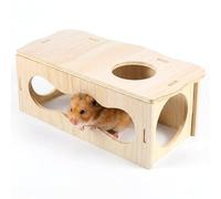 Hamster Tunnel Hideout Wooden House, Medium Wooden Hamsters Inspired Tunnels Hamster Peep Tunnels Chamber Hideout Tunnel Exploring Toy Smooth Streamlined Design for Dwarf and Syrian Hamsters, Gerbils