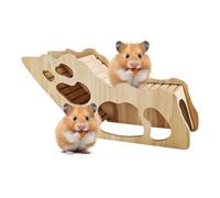 Hamster Tunnel - Natural Wood Adventure Pathways, Multifunction Interactive Climbing Bridge With Carved Passages, Burrow System For Tiny Pets | Stimulating Entertainment Accessory For Squirrels