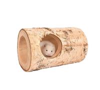 Hamster Tunnel - Natural Wood Tube, Hollow Toy | Tree Trunk Burrow Shelter, Cozy Chewable Tunnel for Syrian Dwarf Hamsters Gerbils Mice Small Pets Cage Home Enclosure Indoor Play Setup