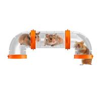 Hamster Tunnel - Playground Module for Exercise | High Clarity Acrylic with Ventilation Airflow Ports & Modular Fit Links for Habitat Expansion, Daily Running, Pet Exploration and Hideouts