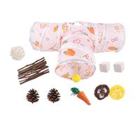 Hamster Tunnel Tubes - Interactive Foldable Rabbit Tunnel - Hamster Playground for Climbing Nawning Sleeping Nest Building Hide Cuddling Play Indoor Outdoor