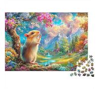 Hamster Under A Blooming Tree 1000 Piece Jigsaw Puzzle Cute Guinea Pig Great Gift for Boys, Girls, Men & Women 52x38cm/1000pcs