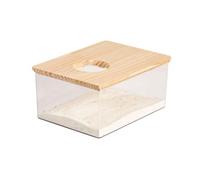 Hamster Urine Sand Basin, Rectangle Bath Sand Basin Acrylic Hamster Bathtub Bathroom Toilet for Golden Bear Guniea Pig(L)