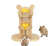 Hamster Water Bottle Holder, Guinea Pig Water Bottle Stand, Guinea Pig Water Bottle Stand Without Drip Pet Auto Dispenser Holder - Adjustable Bottle Stand Bear Cartoon Shape, Wooden Water Bottle Stand